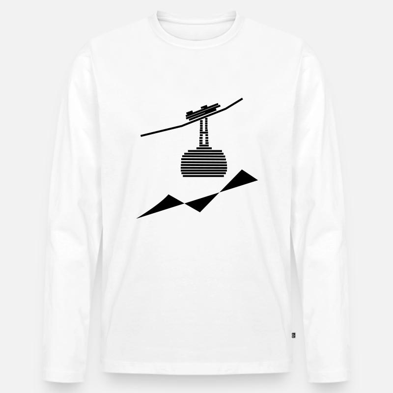 Seilbahn -4- - Männer Premium Bio Langarmshirt - Weiß