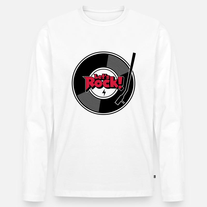 let's rock wax - Männer Premium Bio Langarmshirt - Weiß