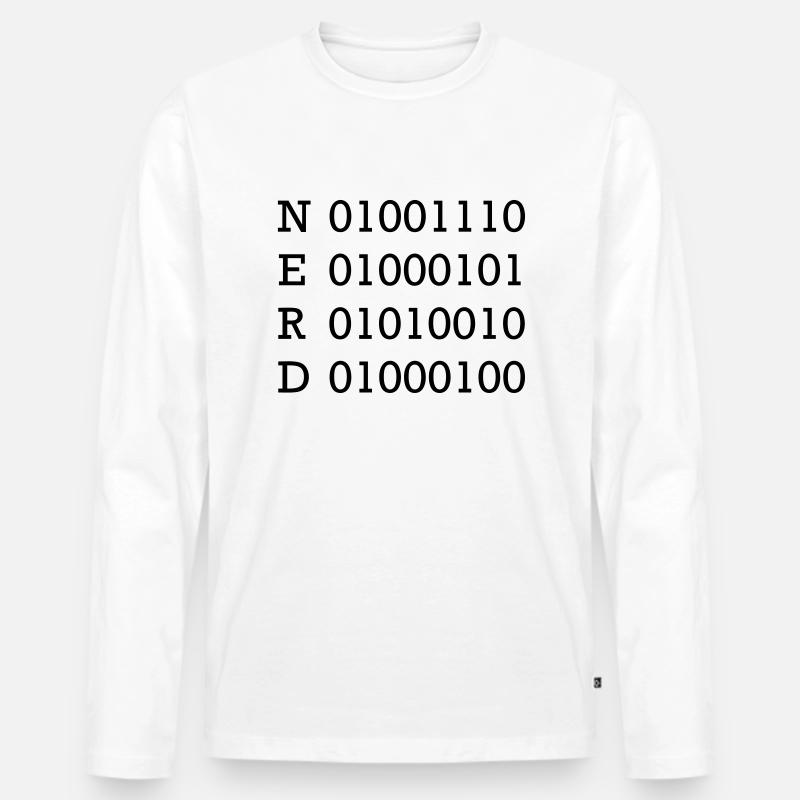 binary nerd - Men's Premium Organic Long Sleeve Shirt - white