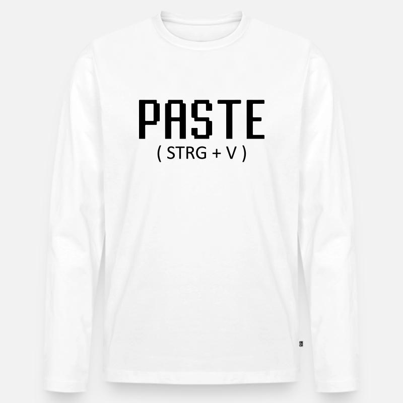 Paste - Männer Premium Bio Langarmshirt - Weiß