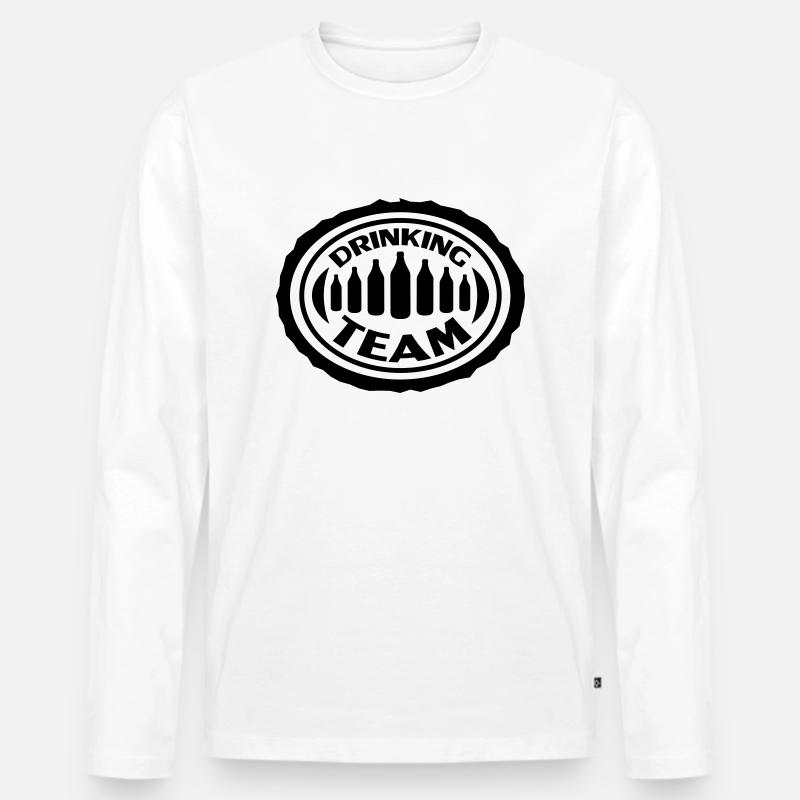 Drinking Team - Männer Premium Bio Langarmshirt - Weiß