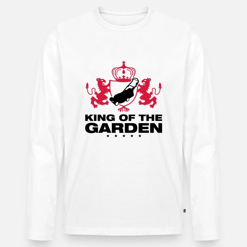 rasenmaeher_king_garden_t2 - Männer Premium Bio Langarmshirt - Weiß