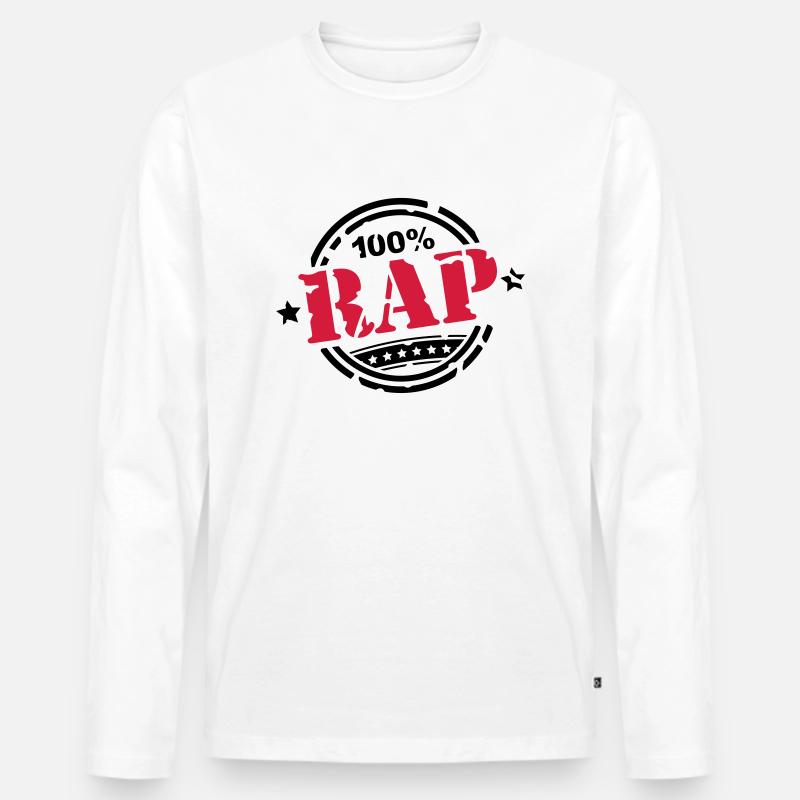 100_pro_rap_di2 - Männer Premium Bio Langarmshirt - Weiß