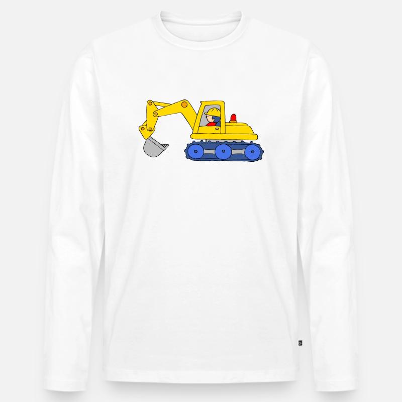 Backhoe Loader - Männer Premium Bio Langarmshirt - Weiß