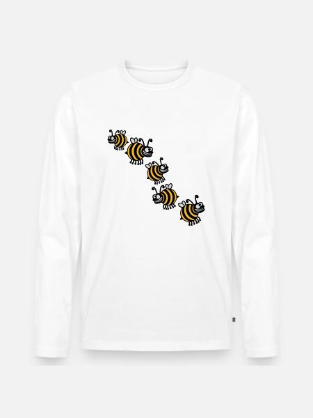 Thick crazy bees - Men's Premium Organic Long Sleeve Shirt - white