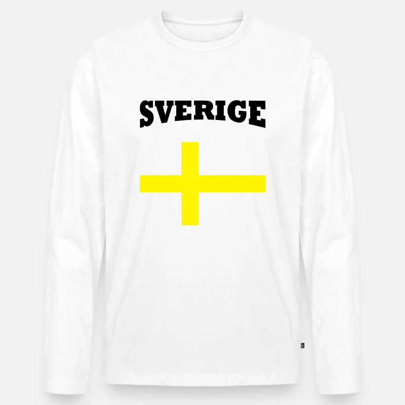 Sverige - Männer Premium Bio Langarmshirt - Weiß