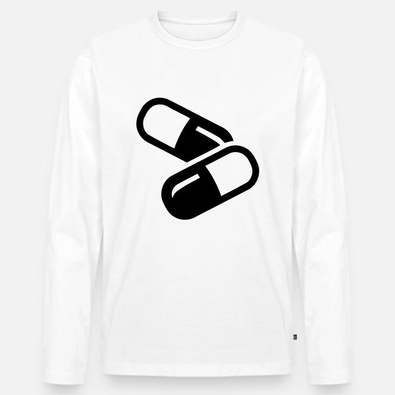 Tablette - Männer Premium Bio Langarmshirt - Weiß
