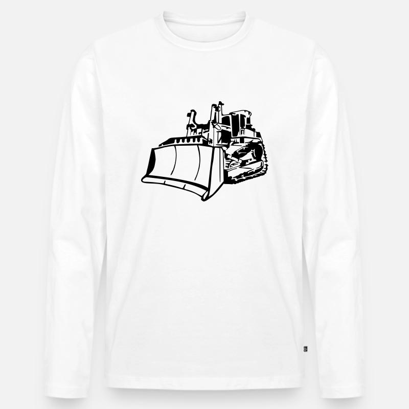 Planierraupe / Raupe / Bagger - Männer Premium Bio Langarmshirt - Weiß