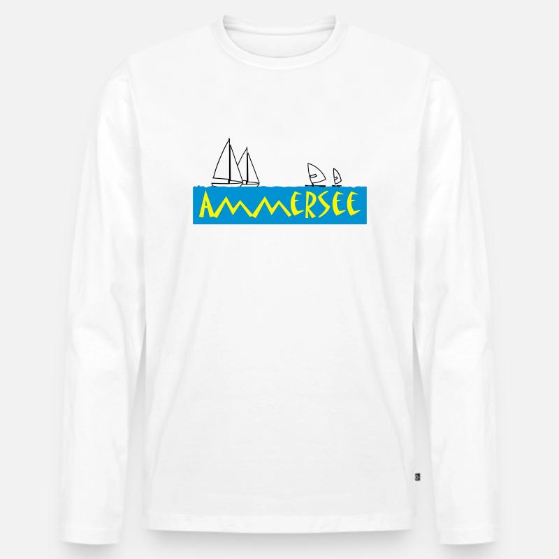ammersee - Männer Premium Bio Langarmshirt - Weiß