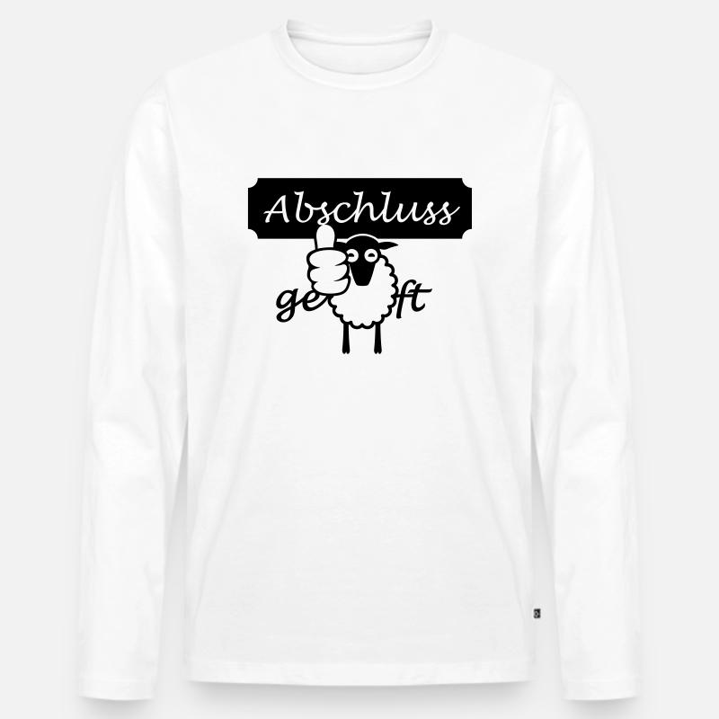 Abschluss geschafft (1c) - Männer Premium Bio Langarmshirt - Weiß