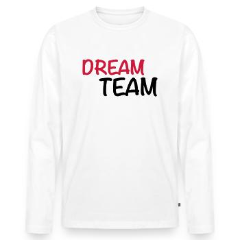 Dream Team - T-shirt manches longues Premium bio Homme - blanc - Devant - Nico (187cm)