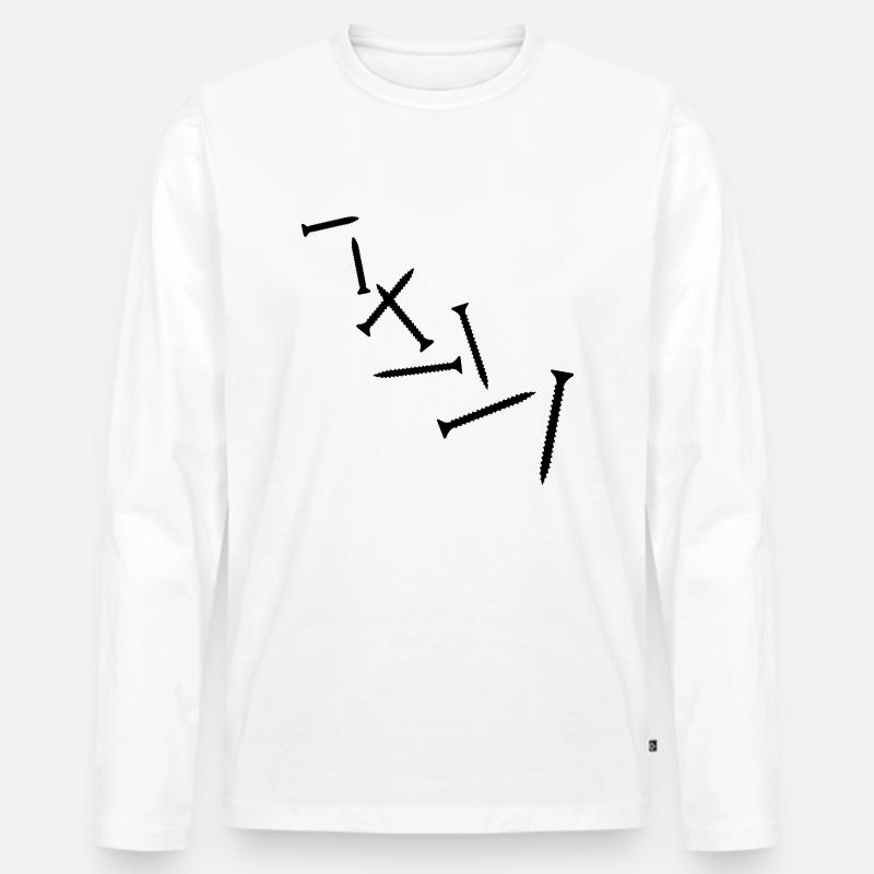 Schraube - Männer Premium Bio Langarmshirt - Weiß