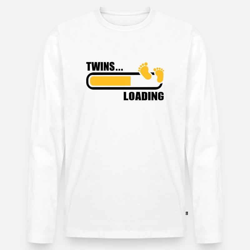 Zwillinge - Männer Premium Bio Langarmshirt - Weiß