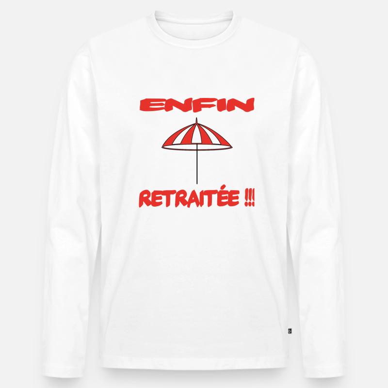 Enfin retraité !!! - Männer Premium Bio Langarmshirt - Weiß