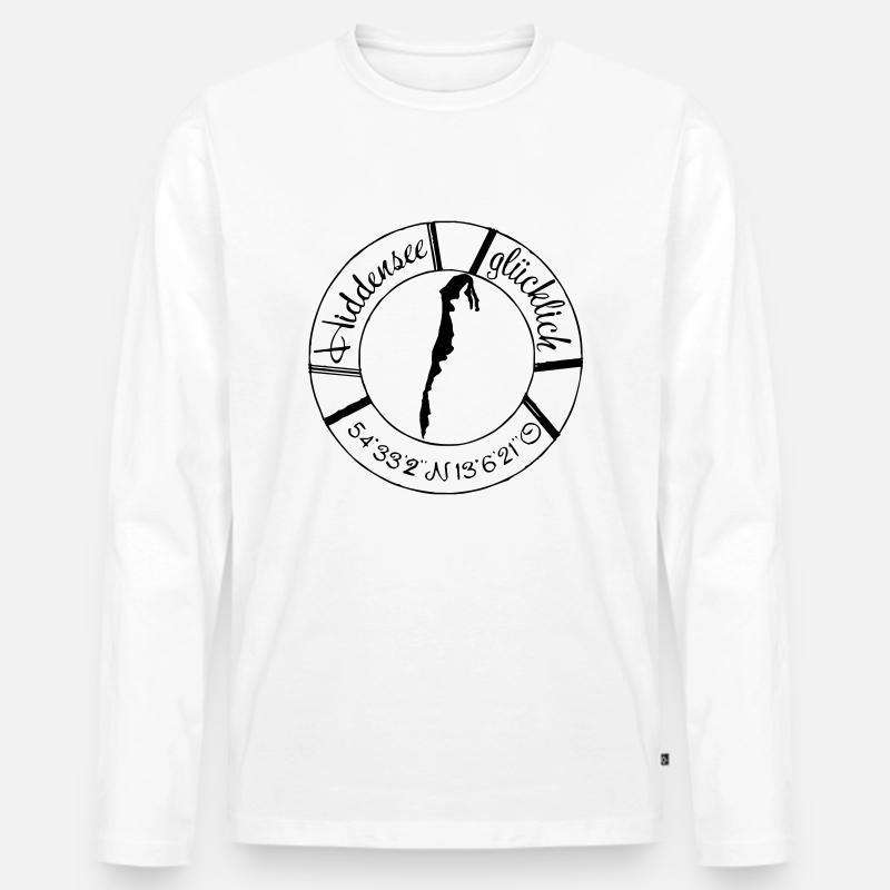 HiddenseeGlücklich Rettungsring - Männer Premium Bio Langarmshirt - Weiß