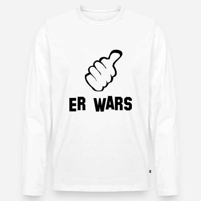 er_wars_daumen - Männer Premium Bio Langarmshirt - Weiß