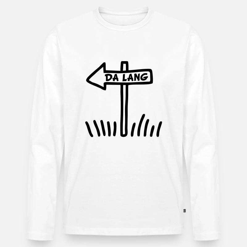 Da lang - Männer Premium Bio Langarmshirt - Weiß