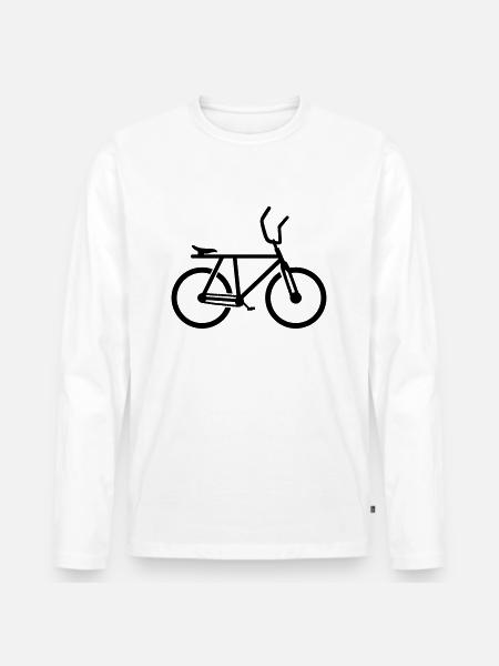 Cycle ball - Premium økologisk langermet T-skjorte for menn - hvit