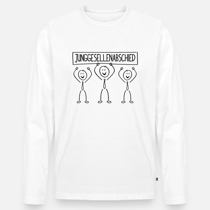 strichmaenchen junggesellenabschied - Männer Premium Bio Langarmshirt - Weiß