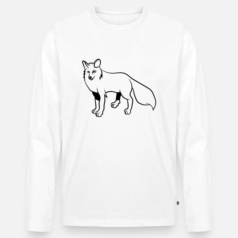 Fuchs - Männer Premium Bio Langarmshirt - Weiß