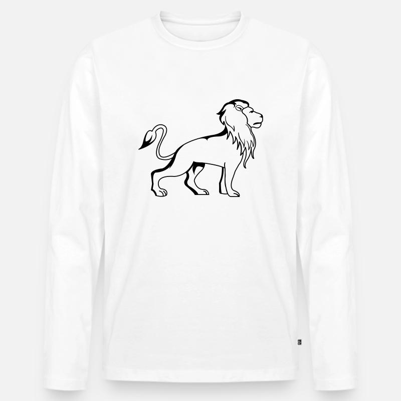 lion_01 - Männer Premium Bio Langarmshirt - Weiß