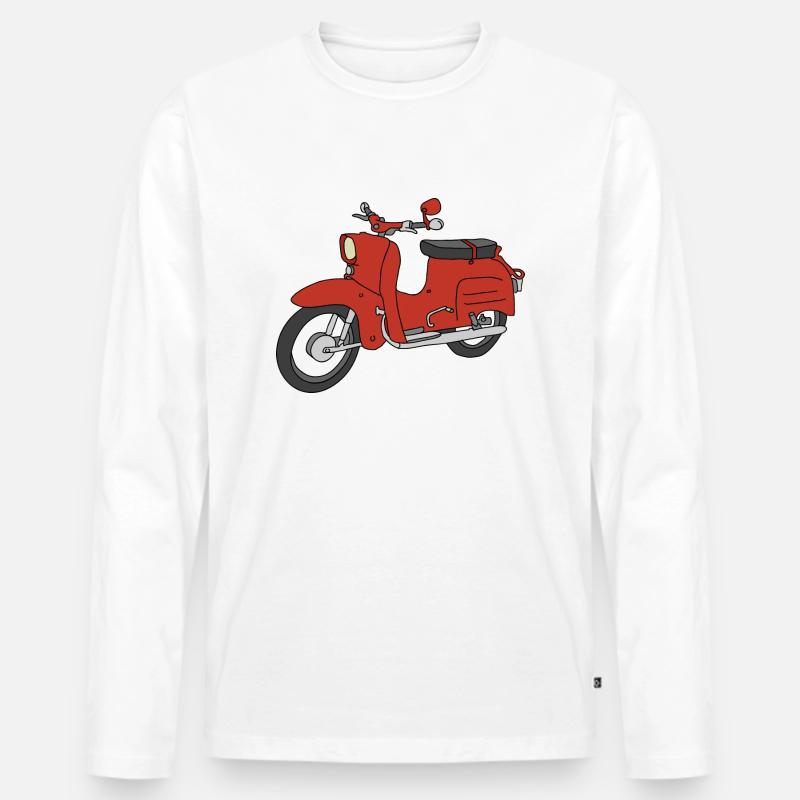 Schwalbe (ibizarot) - Männer Premium Bio Langarmshirt - Weiß