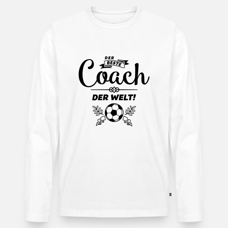 der beste coach - Männer Premium Bio Langarmshirt - Weiß