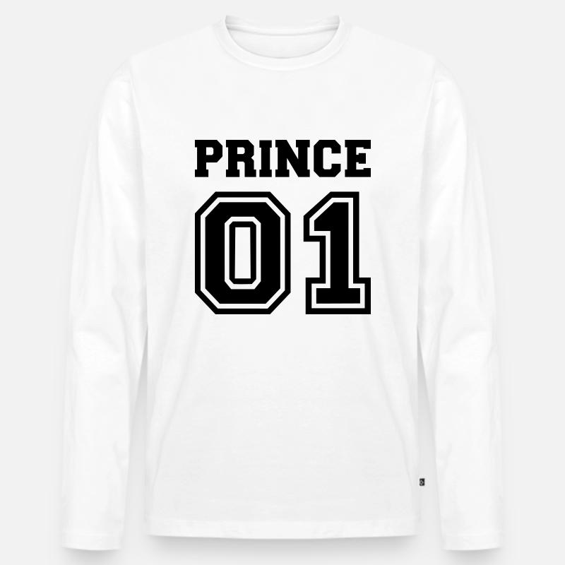 Prince - Männer Premium Bio Langarmshirt - Weiß