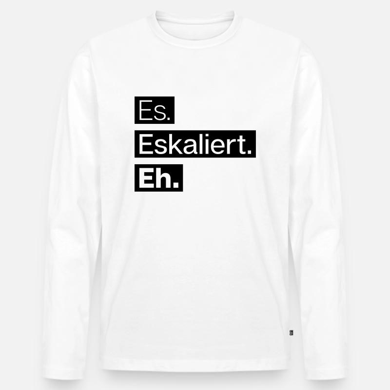 es. eskaliert. eh. - Männer Premium Bio Langarmshirt - Weiß