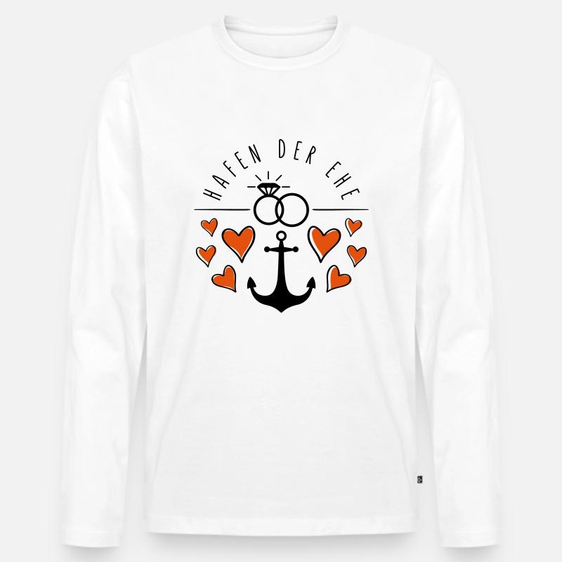 hafen der ehe herzen - Männer Premium Bio Langarmshirt - Weiß