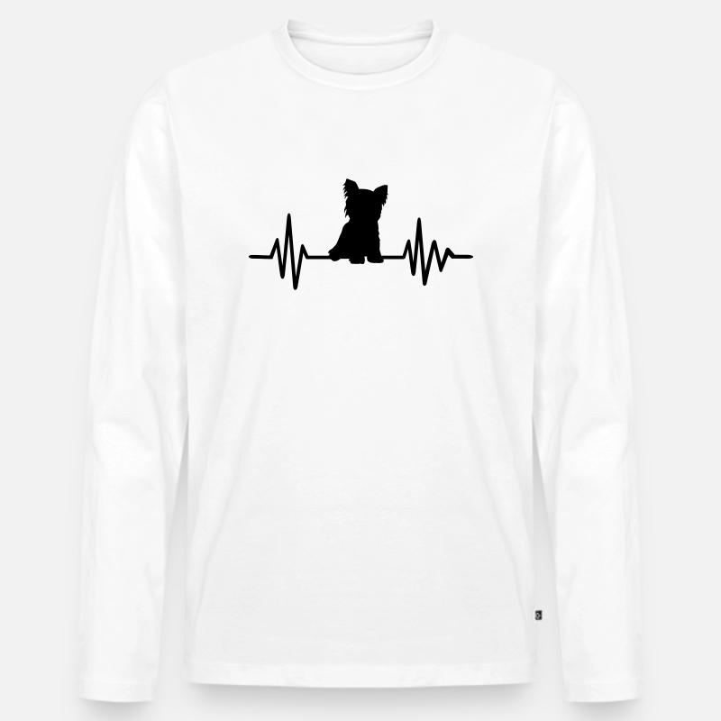 Yorkshire Terrier - Männer Premium Bio Langarmshirt - Weiß