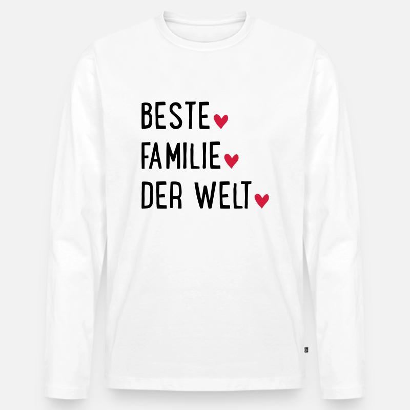 BESTE FAMILIE - Männer Premium Bio Langarmshirt - Weiß