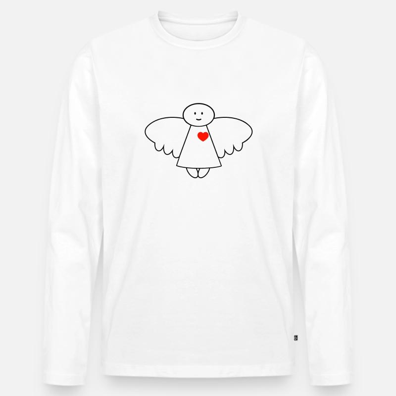 Schutzengel - Männer Premium Bio Langarmshirt - Weiß