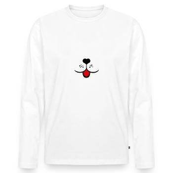 Dog Face Dogs Snout Tongue Heart Dog Nose - Men's Premium Organic Long Sleeve Shirt - white - Front - Nico (187cm)
