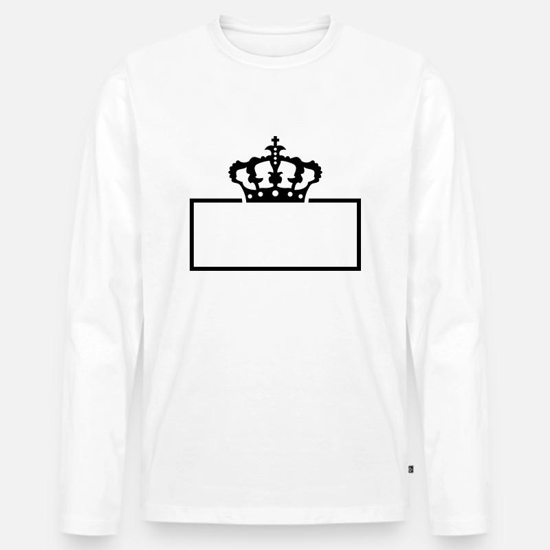 König Krone Schild - Männer Premium Bio Langarmshirt - Weiß