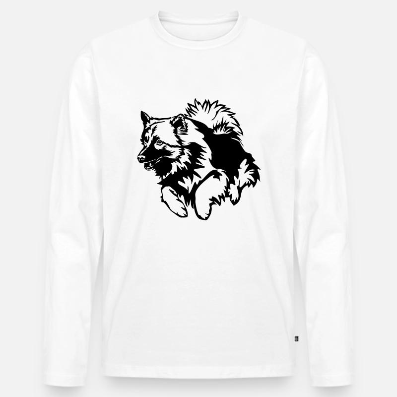 Wolfsspitz - Männer Premium Bio Langarmshirt - Weiß