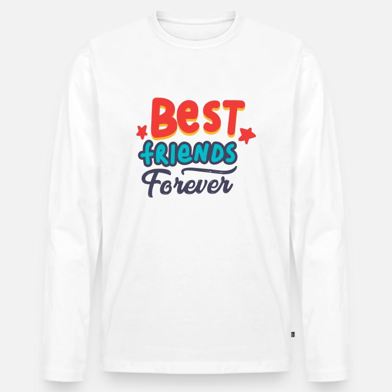 Beste Freunde - Männer Premium Bio Langarmshirt - Weiß