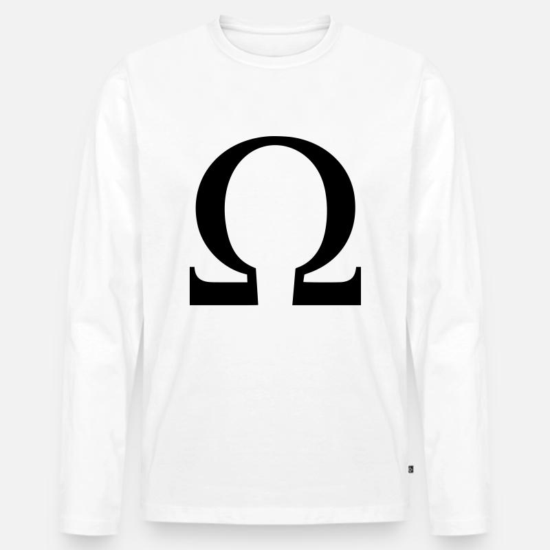 Omega - Männer Premium Bio Langarmshirt - Weiß