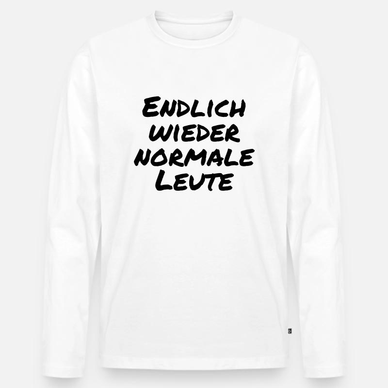 Endlich wieder normale Leute - Männer Premium Bio Langarmshirt - Weiß