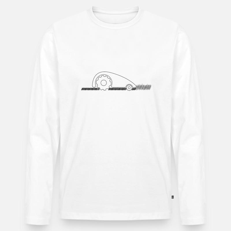 Mähroboter Rasenroboter - Männer Premium Bio Langarmshirt - Weiß