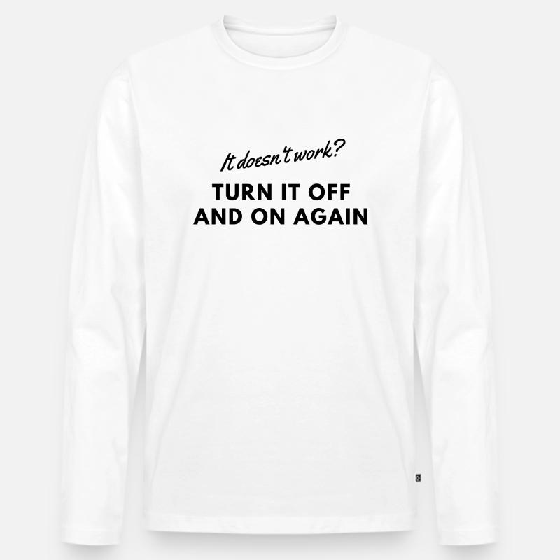 It doesn't work - Männer Premium Bio Langarmshirt - Weiß