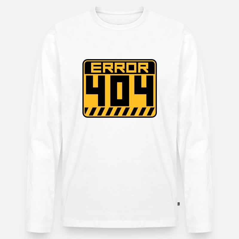 Error 404 Shield Warning - Men's Premium Organic Long Sleeve Shirt - white