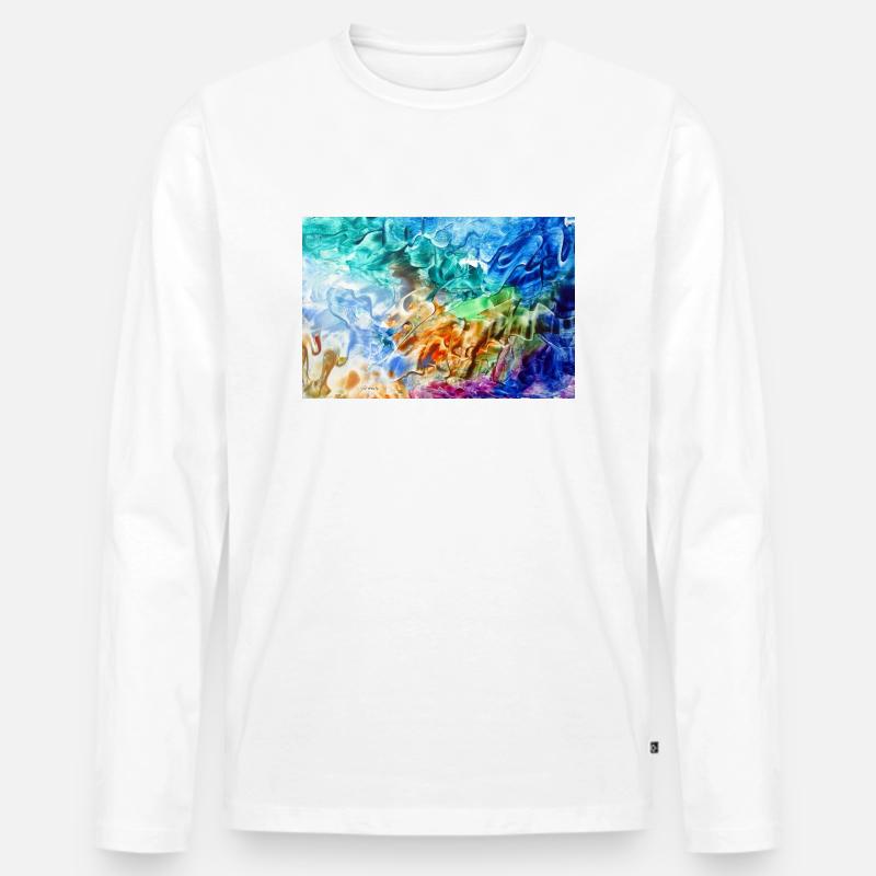 57Sentitoks - Männer Premium Bio Langarmshirt - Weiß
