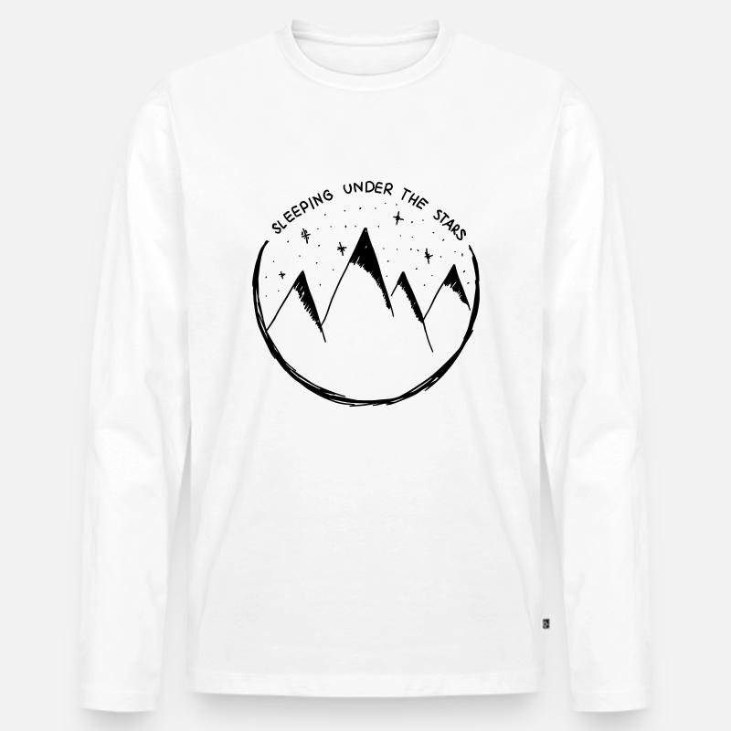SLEEPING UNDER THE STARS - Männer Premium Bio Langarmshirt - Weiß