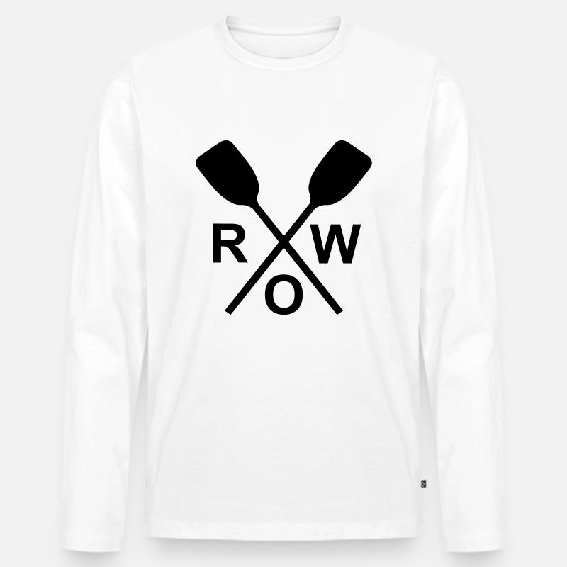 row - Männer Premium Bio Langarmshirt - Weiß