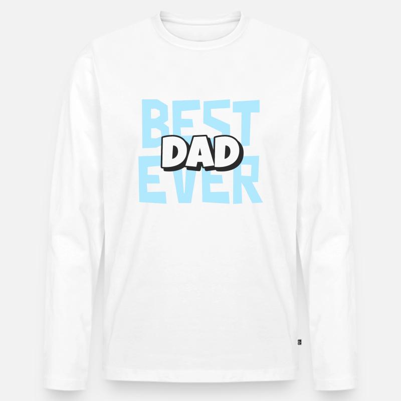 Bester Vater aller Zeiten - Männer Premium Bio Langarmshirt - Weiß