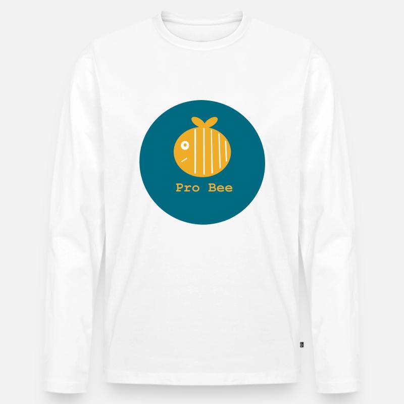 Pro Bee, Pro Biene - Männer Premium Bio Langarmshirt - Weiß