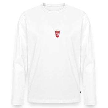 Herzlinie und Soda - Männer Premium Bio Langarmshirt - Weiß - Vorne - Nico (187cm)