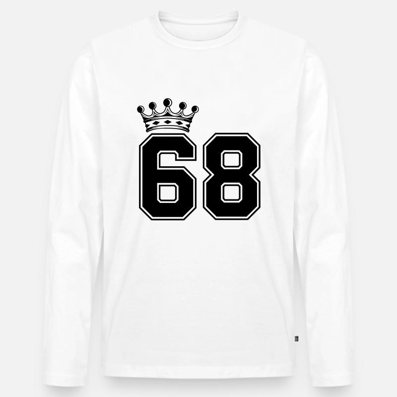68 krone - Männer Premium Bio Langarmshirt - Weiß
