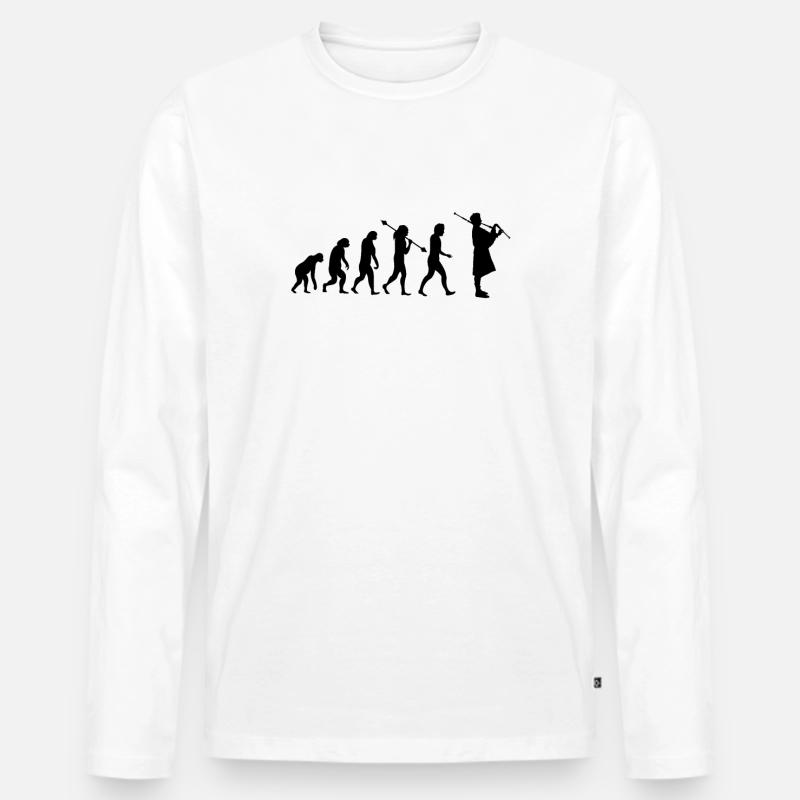 Dudelsack Dudelsackspieler Sackpfeife - Männer Premium Bio Langarmshirt - Weiß
